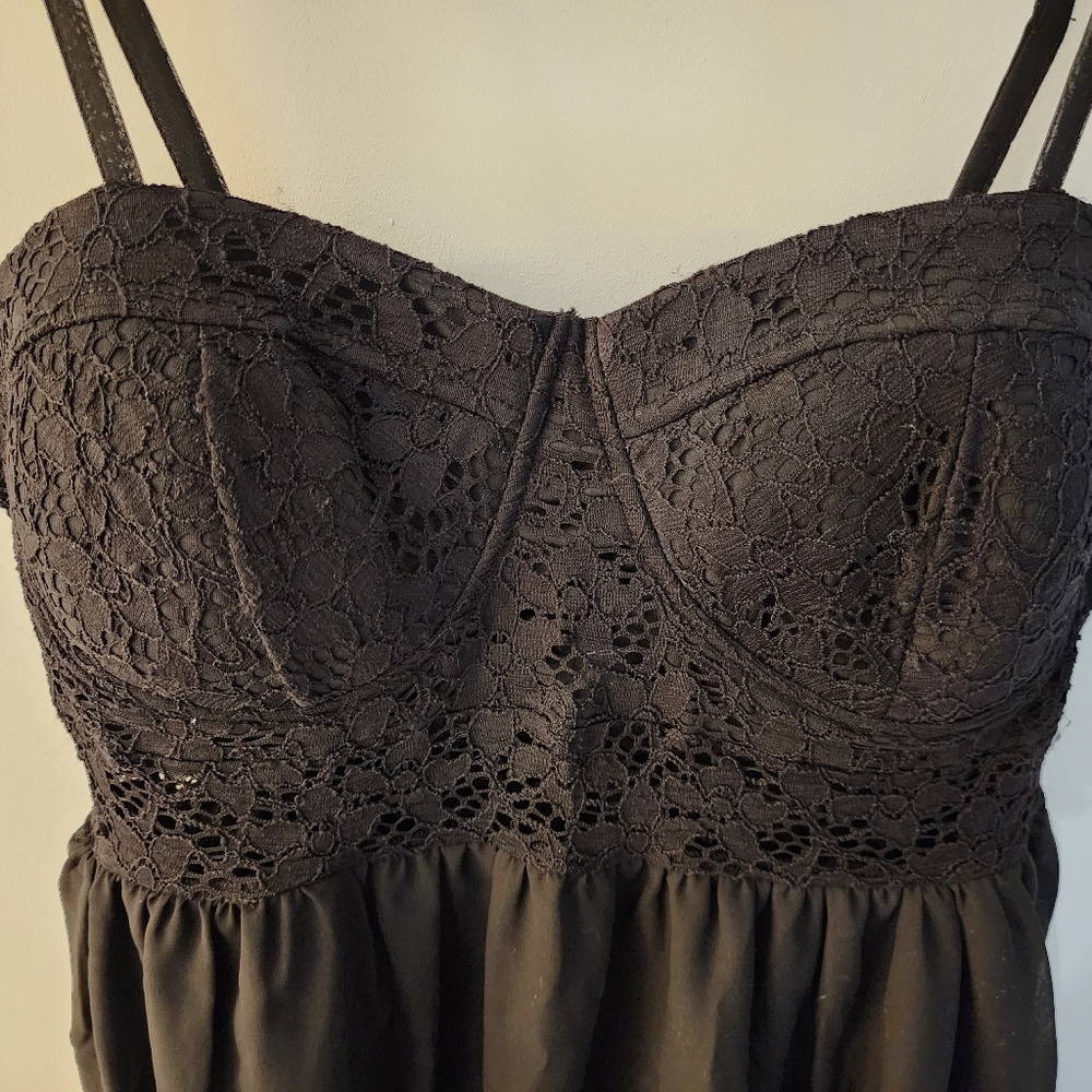 Short Black lace dress Material Girl size L
